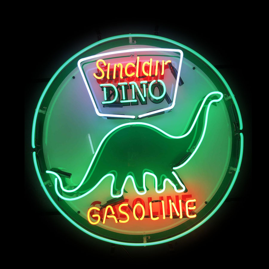 Commercial Wall Printing - Sinclair Dino Gasolin Gas Oil Neonlicht-Schild