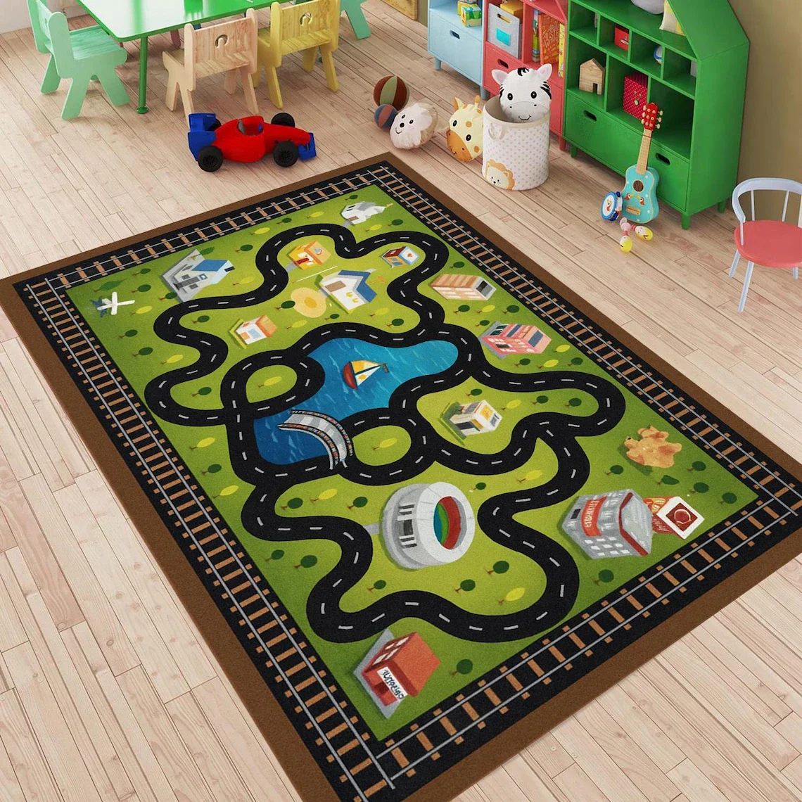 Commercial Digital Printing - Rennstrecke Teppich Kinder Spielzimmer Teppich Auto