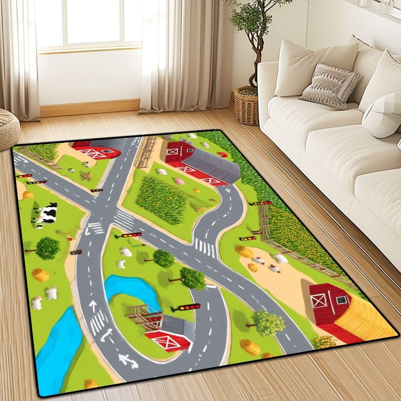 Bauernhof-Verkehrsmuster-Teppi – Commercial Road Printing Bewertung und Preis