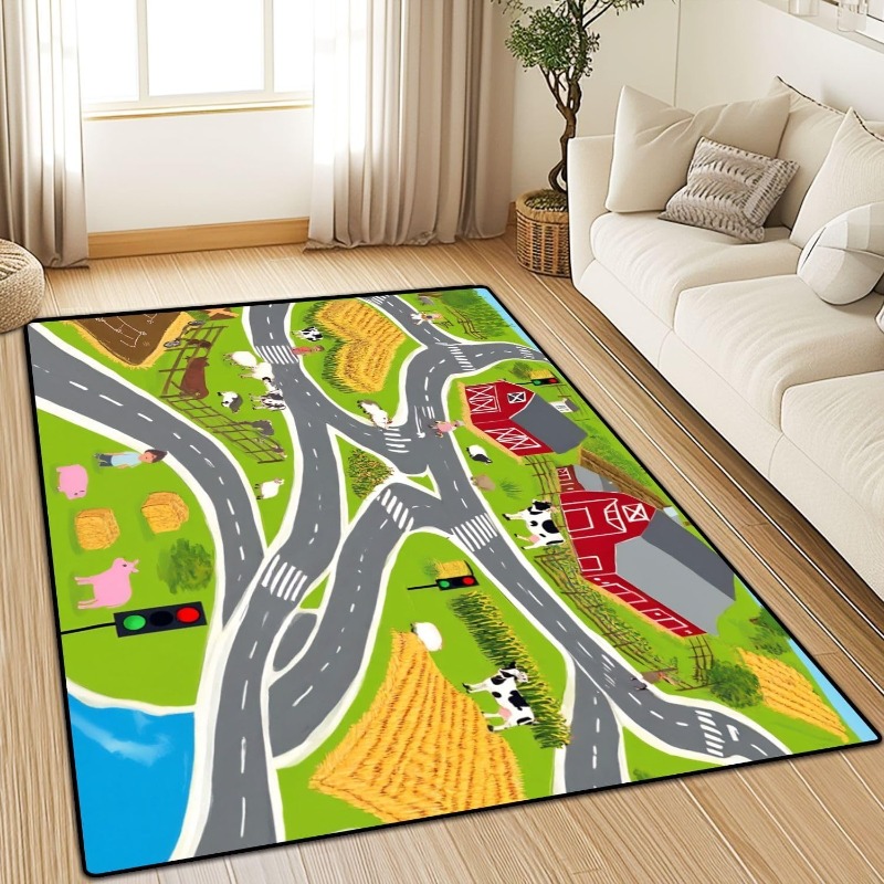 Bauernhof-Verkehrsmuster-Teppi – Commercial Road Printing Bewertung und Preis