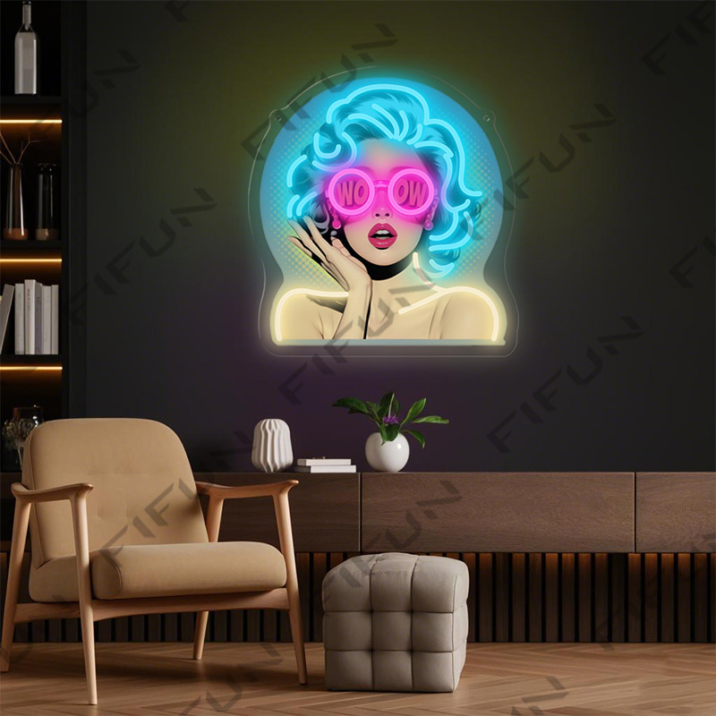 WOW Curl Girl Neon-Schild UV-B – Commercial Wall Printing Bewertung und Preis